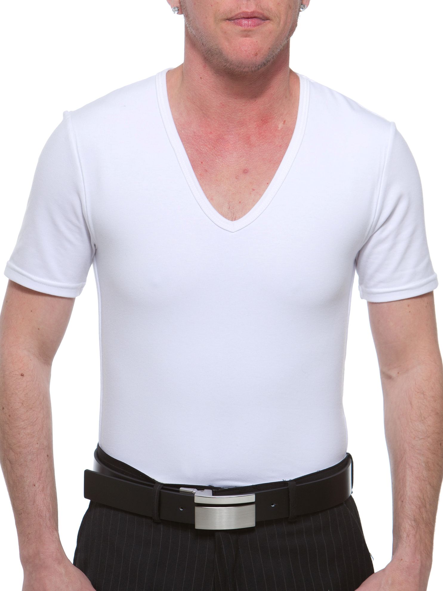 Cotton Concealer V-neck T-shirt. FTM Chest Binders for Trans Men