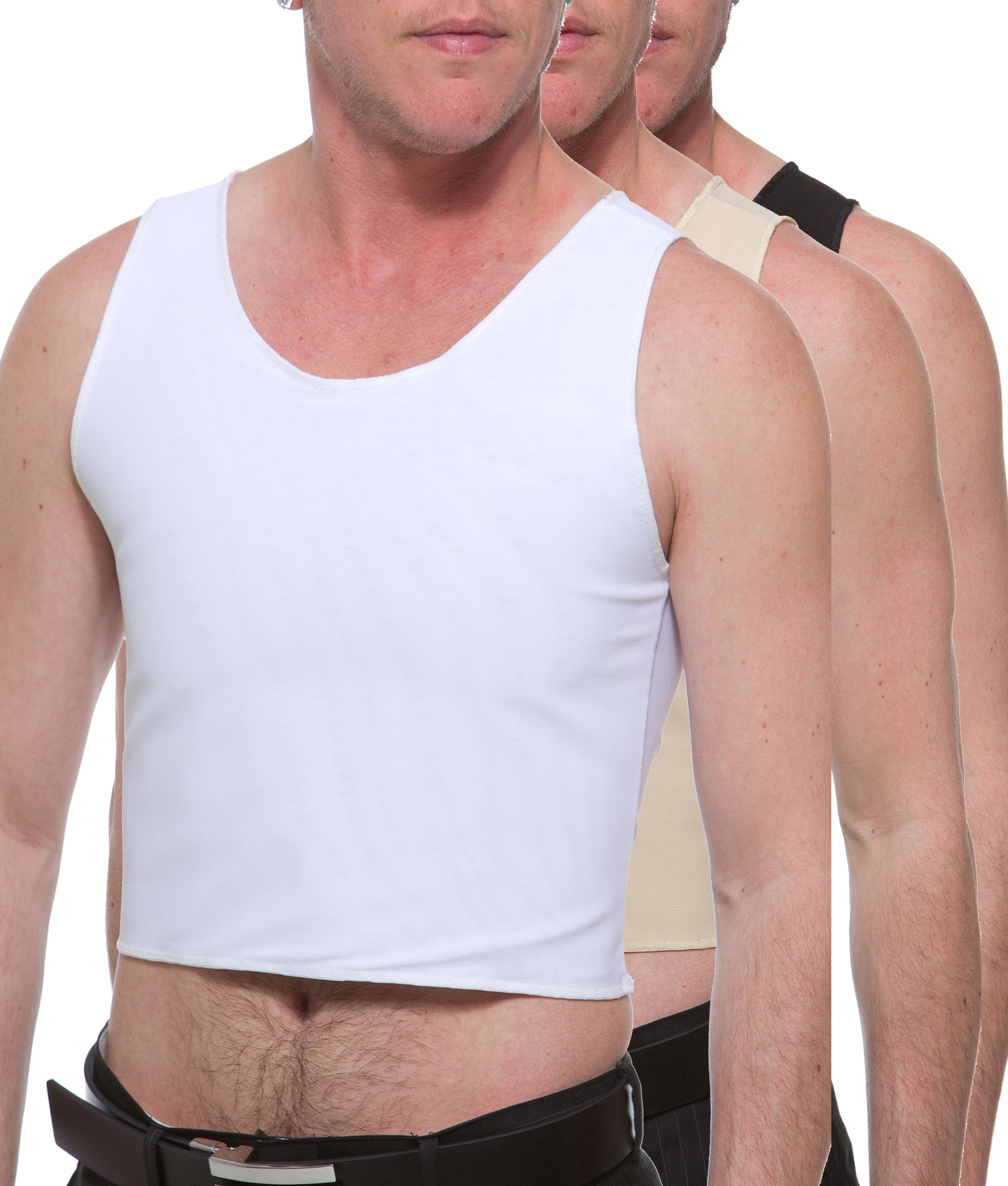 Underworks Extreme Compression Tri-top Chest Binder for FTM and Cosplay.  FTM Chest Binders for Trans Men by Underworks