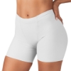 Left side profile of Underworks boyleg brief for vulvar varicosities and pelvic organ prolapse support, highlighting compression bands and boy-leg cut in white color