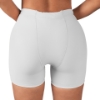 Back view of Underworks pelvic prolapse support boyleg underwear with built-in groin compression bands for varicosity relief, shown in white