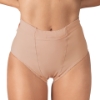 Front view of nude/beige Vulvar Varicosities and Prolapse Support Brief featuring integrated groin compression bands for discreet daily wear